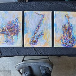 3 Piece Music Wall Art Decor