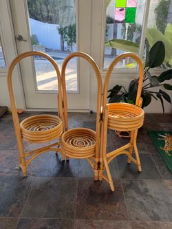 Rattan Tiered Plant Stand