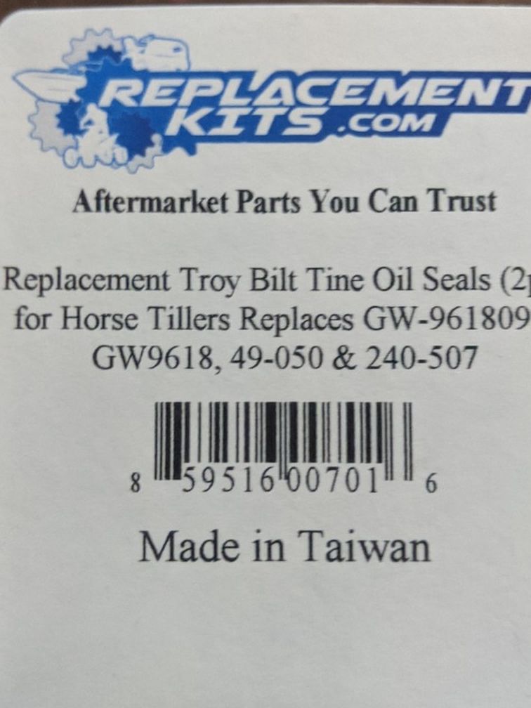 Troy-Bil T Tiller Tine Shaft Seals 1 1/4" Shaft