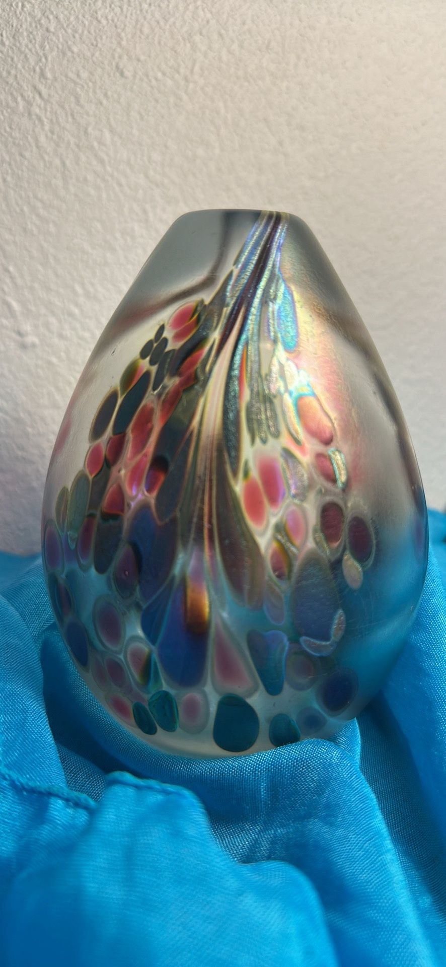Vintage Brian Maytum Studios Art Glass Oil Lamp