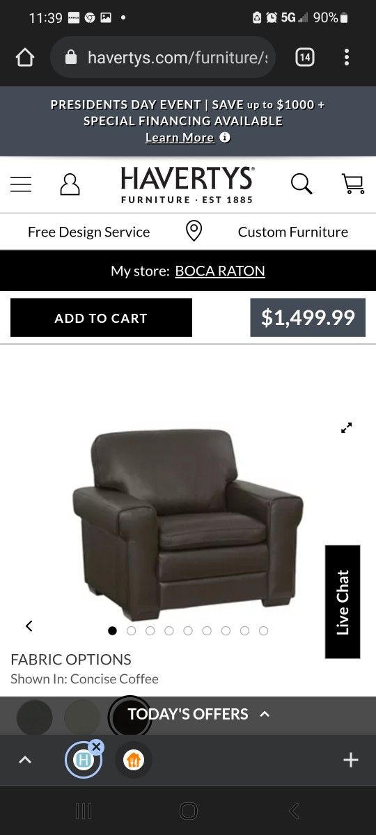 Havertys Saturn Chair