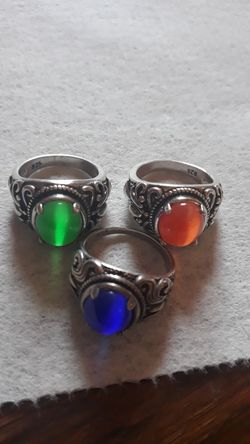 Natural stone 925 silver ring