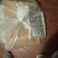 New Copper Pot Cutting Board And Silverware 