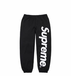 Supreme Satin Appliqué Sweats Black SS26
