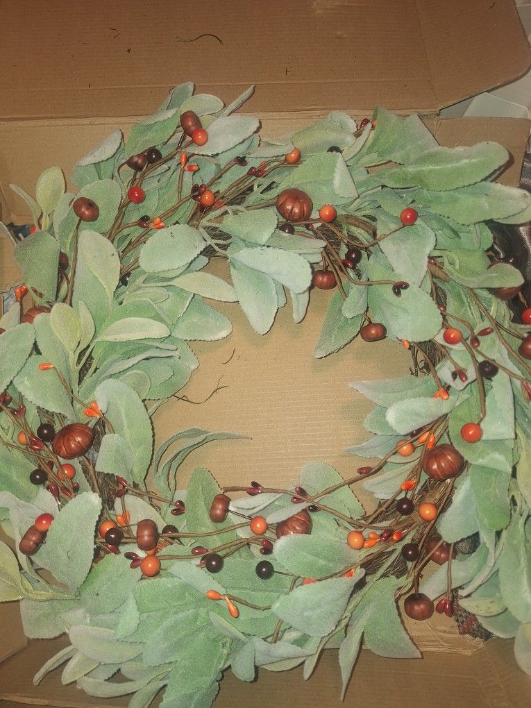 Lambs Ear FALL BERRY WREATH
