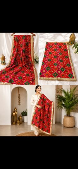 Women’s Embroidered Phulkari Dupatta