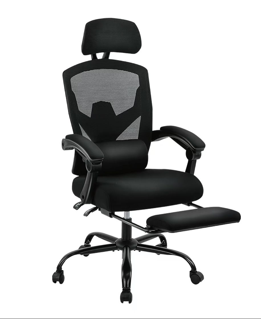Ergonomic Office Chair Reclining, Adjustable With Foot Rest Black