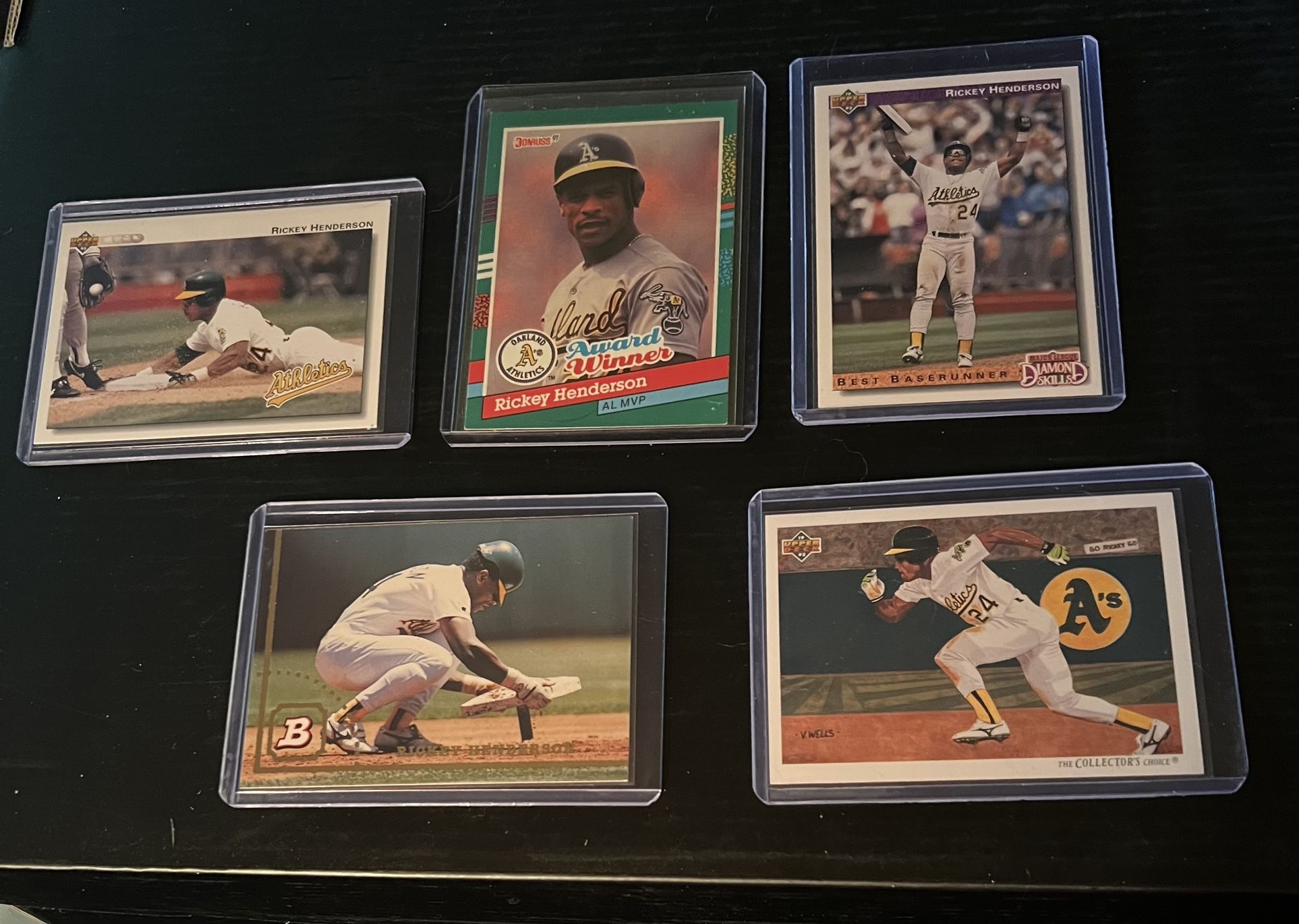 5 Card Lot Of Rickey Henderson