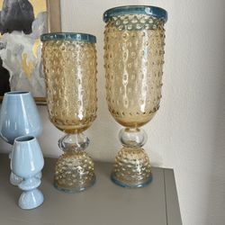 Global Views Hand blown Italian Glass Vase/Candle Holders