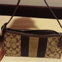 Brown suede coach purse