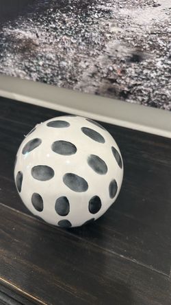 Black & White Ceramic Decorative Orb
