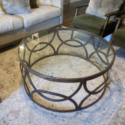 Glass & Brass Coffee Table 