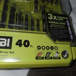 Ryobi Set De Puntas Y Brokas New  40 Pcs