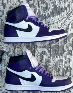 Size 14 Jordan 1 High Retro Court Purple 2.0 White