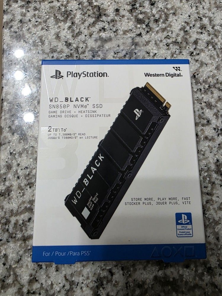 WD_BLACK 2TB SN850P NVMe M.2 SSD Officially Licensed Storage Expansion for PS5 Consoles, up to 7,300MB/s, with heatsink
