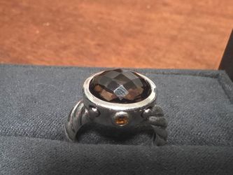 David Yurman Renaissance Ring Smoky Quartz & Citrine Sterling Silver 925