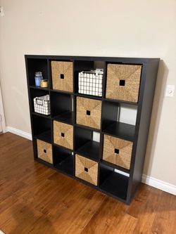 Black 4x4 Cube Storage Shelf Unit IKEA