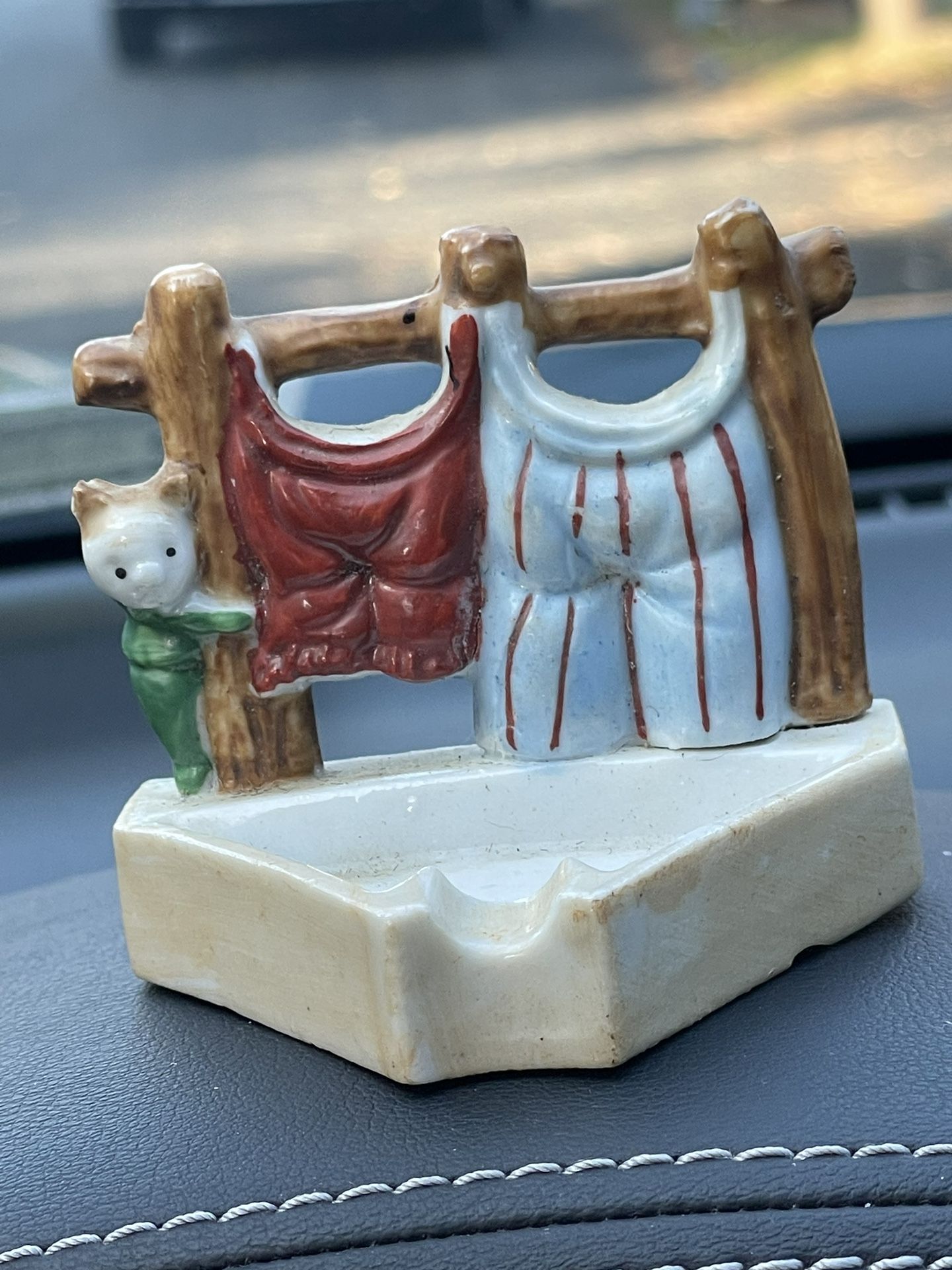 Vintage Cute Novelty Match Cigarette Holder Clothesline Ashtray Occupied Japan