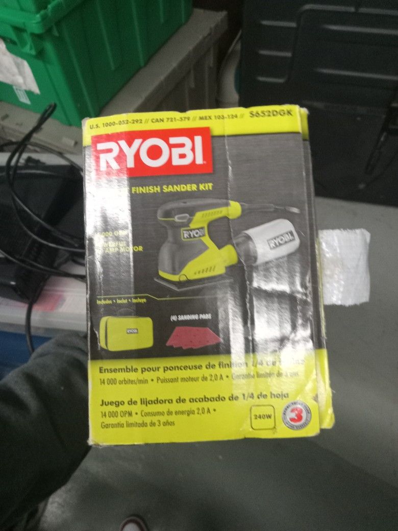 Ryobi Sander 1/4 Sheet Finish Sander 25 Dollars Like New