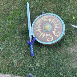 shield/backpack with sword 