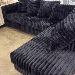 Plush Corduroy Velvet Sofa & Loveseat Set: Deep-Seating Comfort