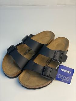 Birkenstock Arizona Men's Black 2-Strap Buckle Slide Sandals Size 10