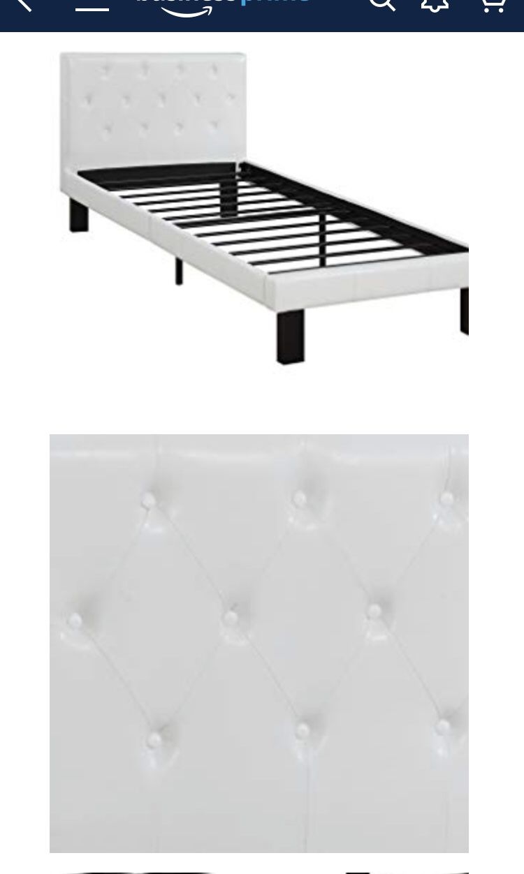 White twin platform bed frame New never used