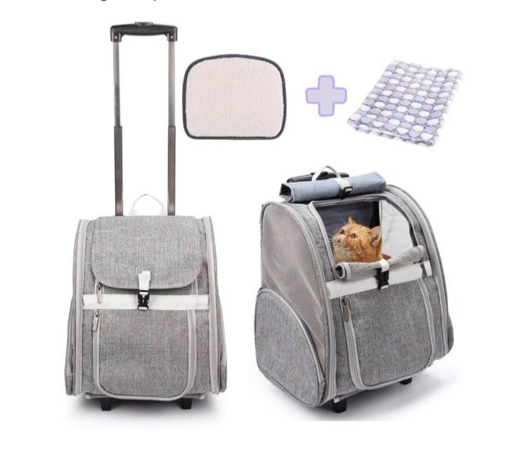 Cat Carrier On Rolling Wheels