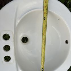 Bathroom Sink  White Porcelain  