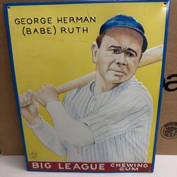 Babe Ruth Big League Chewing Gum AAA Metal Sign NY Yankees 14”x12” Reprint 1933