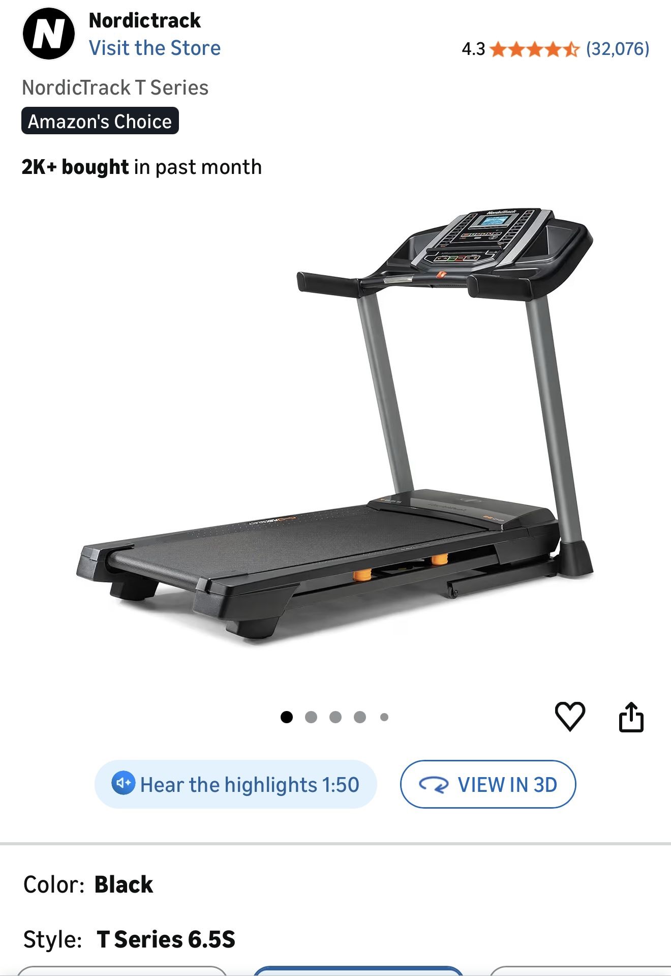 NordicTrack T Series 6.5S Treadmill