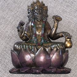 Hindu Brahma God Four Faced Vedas Statue