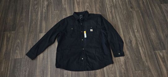 Carhartt Montana Rugged Flex Heavyweight Duck Shirt Jac Black, size Men's 2XL Loose Fit NWT $50