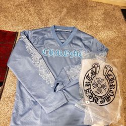 Brand New Chrome Heart Mesh Jersey Blue 