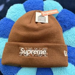 Supreme New Era Beanie Brown 