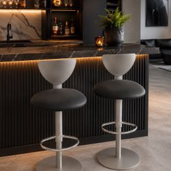 Modern High-End Adjustable Bar Stools – Set of 2