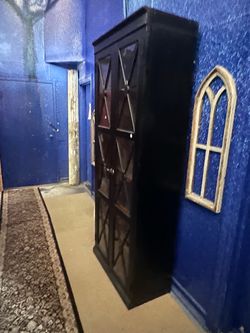 Glass bookcase with doors