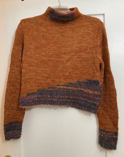 Orange Turtleneck Sweater Size M