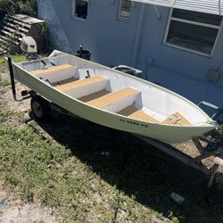 14’ John Boat With Trailer And 9.9 Honda