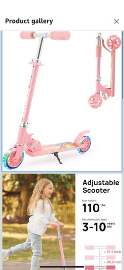 Scooter Toys for Kids Ages 6-12/3-5, Christmas Birthday Gifts for Girls Boys, Easy Folding Kids Scooter with 3 Levels Adjustable Handlebar ( please fo