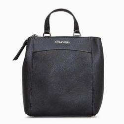 Authentic Calvin Klein Leather Hayden Black Backpack