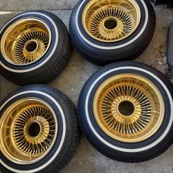 13 Inch Gold Lowrider Wheels 