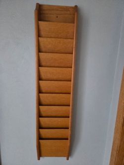 Wooden Wall-Mount File Organizer / Magazine Rack (2 available)