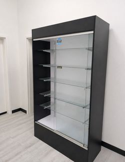 48” wide black wall unit ready to assemble.