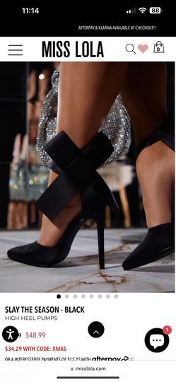 Black Bow High Heels Size 7