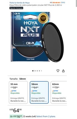 Hoya NXT Plus Circular Polarizing Glass Filter 58mm