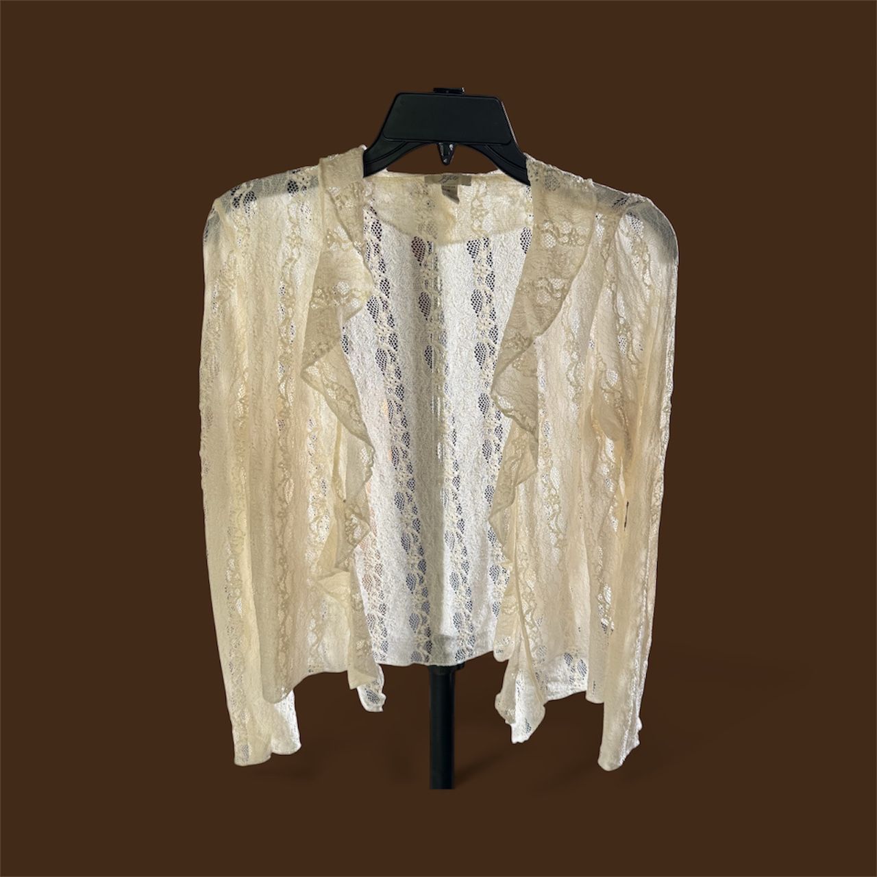 Vintage Y2K J. Jill Stretch Lace Open Cardigan Top Small