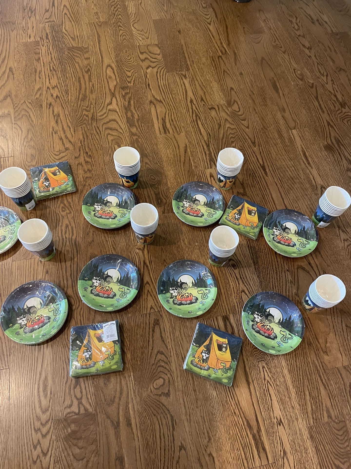 Party - Camping Theme - 64 Plates/ Cups/ Napkins