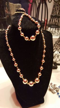 gold plated necklace and bracelet