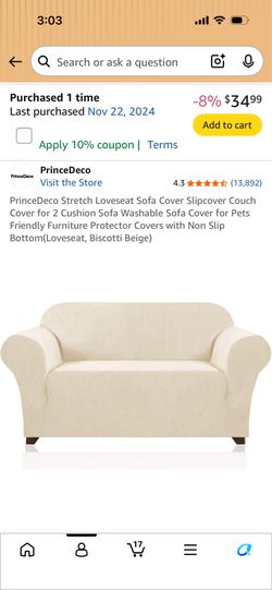 Beige Loveseat Sofa Cover